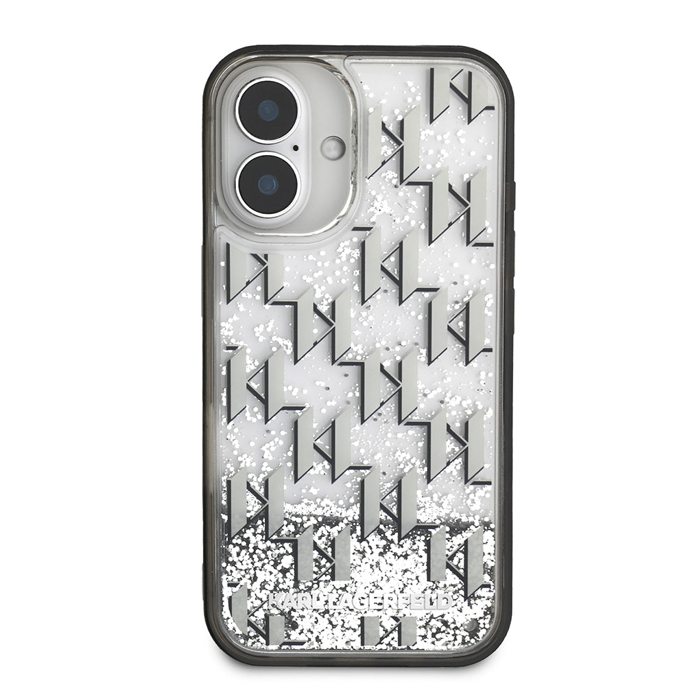 iPhone 16 Kılıf Karl Lagerfeld Orjinal Lisanslı Simli KL Yazılı Monogram Gradient Kapak