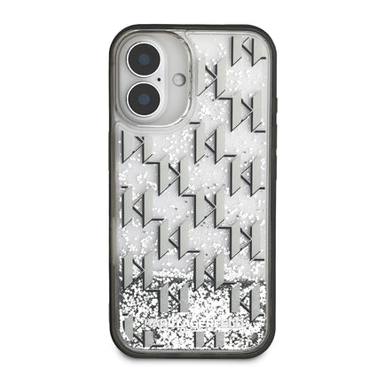 iPhone 16 Kılıf Karl Lagerfeld Orjinal Lisanslı Simli KL Yazılı Monogram Gradient Kapak