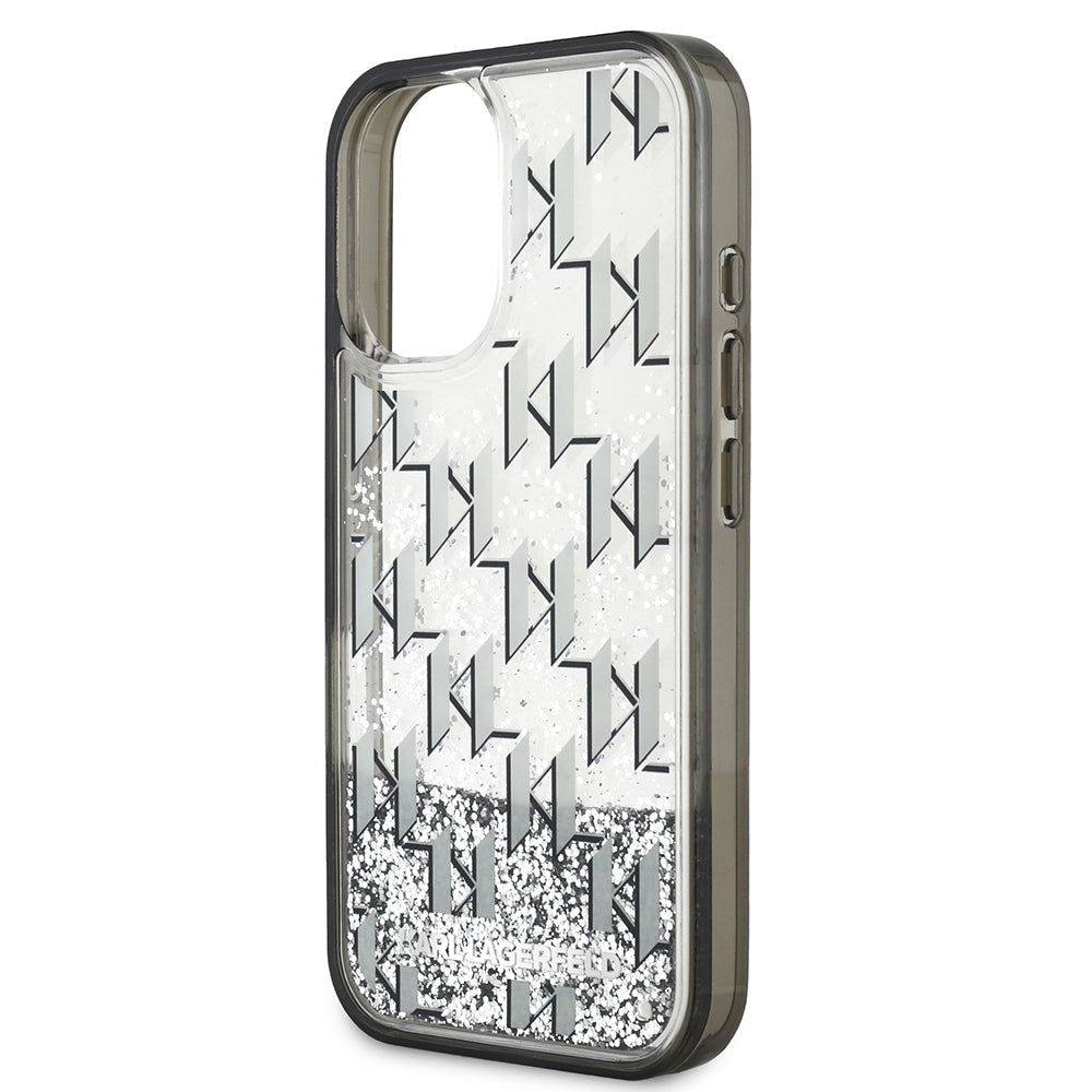iPhone 16 Kılıf Karl Lagerfeld Orjinal Lisanslı Simli KL Yazılı Monogram Gradient Kapak