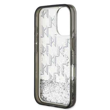 iPhone 16 Kılıf Karl Lagerfeld Orjinal Lisanslı Simli KL Yazılı Monogram Gradient Kapak