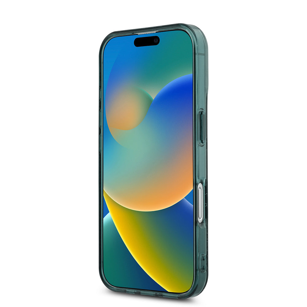 iPhone 16 Kılıf Lacoste Orjinal Lisanslı M-safe Şarj Özellikli IML Baskılı Gümüş Timsah Logolu Monogram Kapak