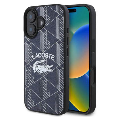 iPhone 16 Kılıf Lacoste Orjinal Lisanslı M-safe Şarj Özellikli Mono Vintage Logo Kapak