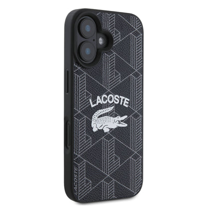 iPhone 16 Kılıf Lacoste Orjinal Lisanslı M-safe Şarj Özellikli Mono Vintage Logo Kapak