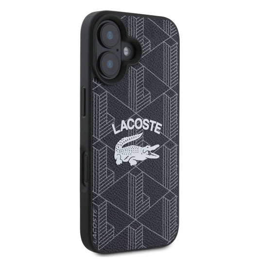 iPhone 16 Kılıf Lacoste Orjinal Lisanslı M-safe Şarj Özellikli Mono Vintage Logo Kapak