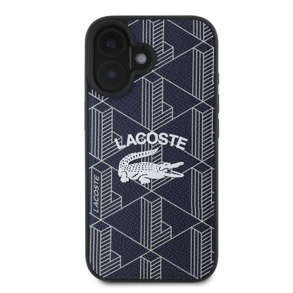 iPhone 16 Kılıf Lacoste Orjinal Lisanslı M-safe Şarj Özellikli Mono Vintage Logo Kapak