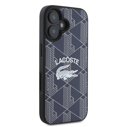 iPhone 16 Kılıf Lacoste Orjinal Lisanslı M-safe Şarj Özellikli Mono Vintage Logo Kapak