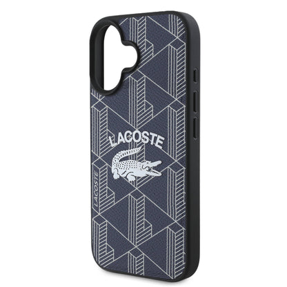 iPhone 16 Kılıf Lacoste Orjinal Lisanslı M-safe Şarj Özellikli Mono Vintage Logo Kapak