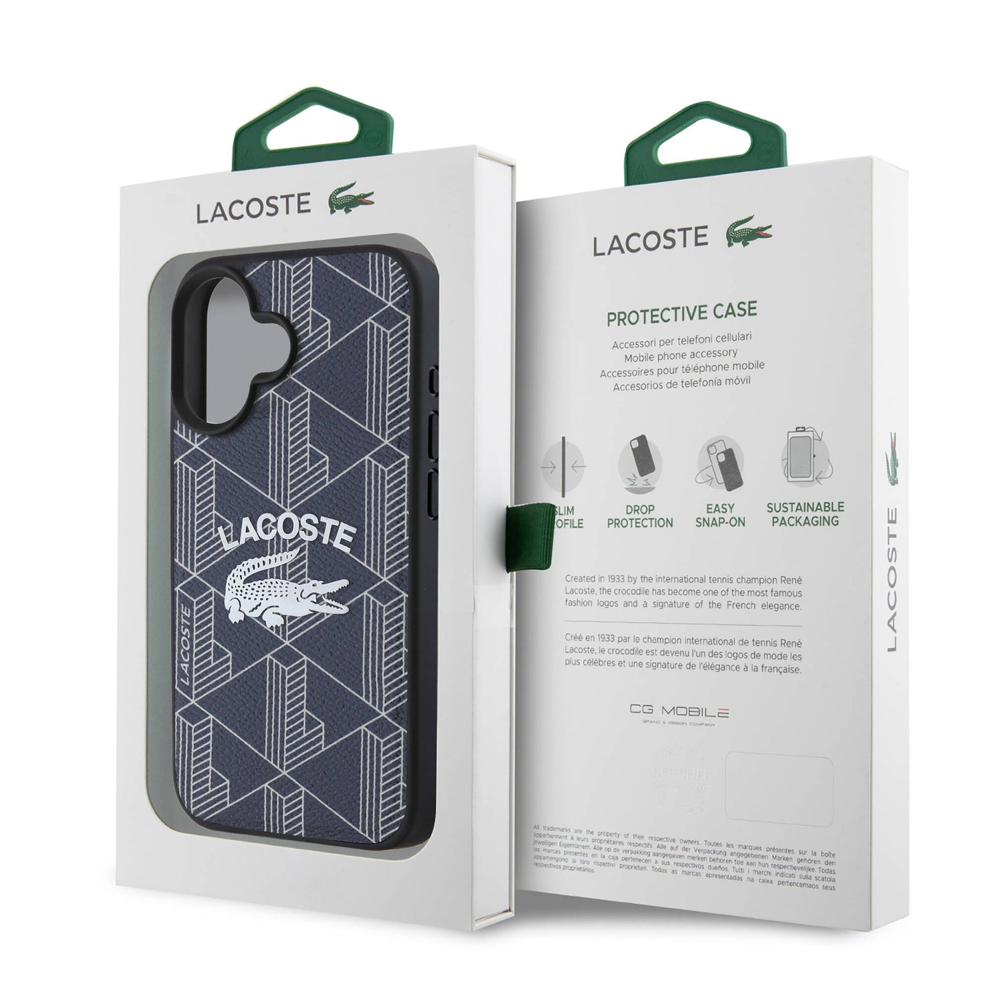 iPhone 16 Kılıf Lacoste Orjinal Lisanslı M-safe Şarj Özellikli Mono Vintage Logo Kapak