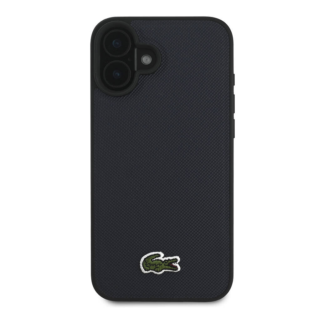iPhone 16 Kılıf Lacoste Orjinal Lisanslı PU Pike Desenli Arka Yüzey İkonik Timsah Dokuma Logolu Kapak