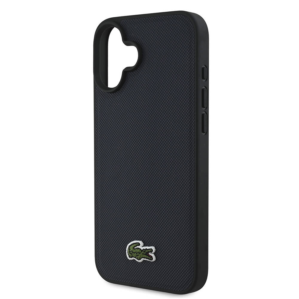 iPhone 16 Kılıf Lacoste Orjinal Lisanslı PU Pike Desenli Arka Yüzey İkonik Timsah Dokuma Logolu Kapak