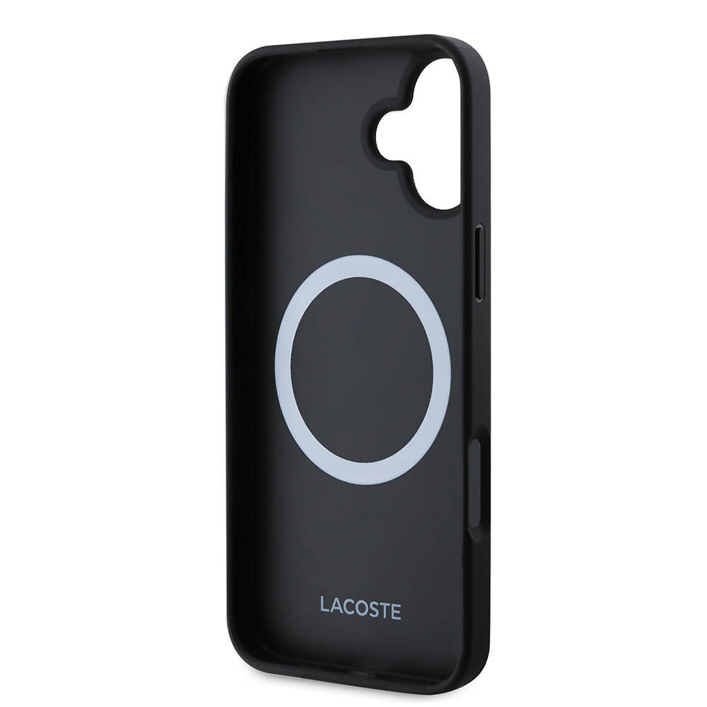 iPhone 16 Kılıf Lacoste Orjinal Lisanslı PU Pike Desenli Arka Yüzey İkonik Timsah Dokuma Logolu Kapak