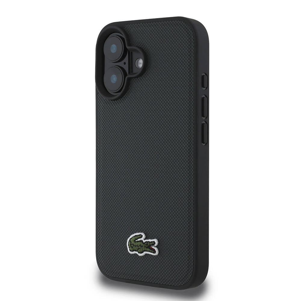 iPhone 16 Kılıf Lacoste Orjinal Lisanslı PU Pike Desenli Arka Yüzey İkonik Timsah Dokuma Logolu Kapak