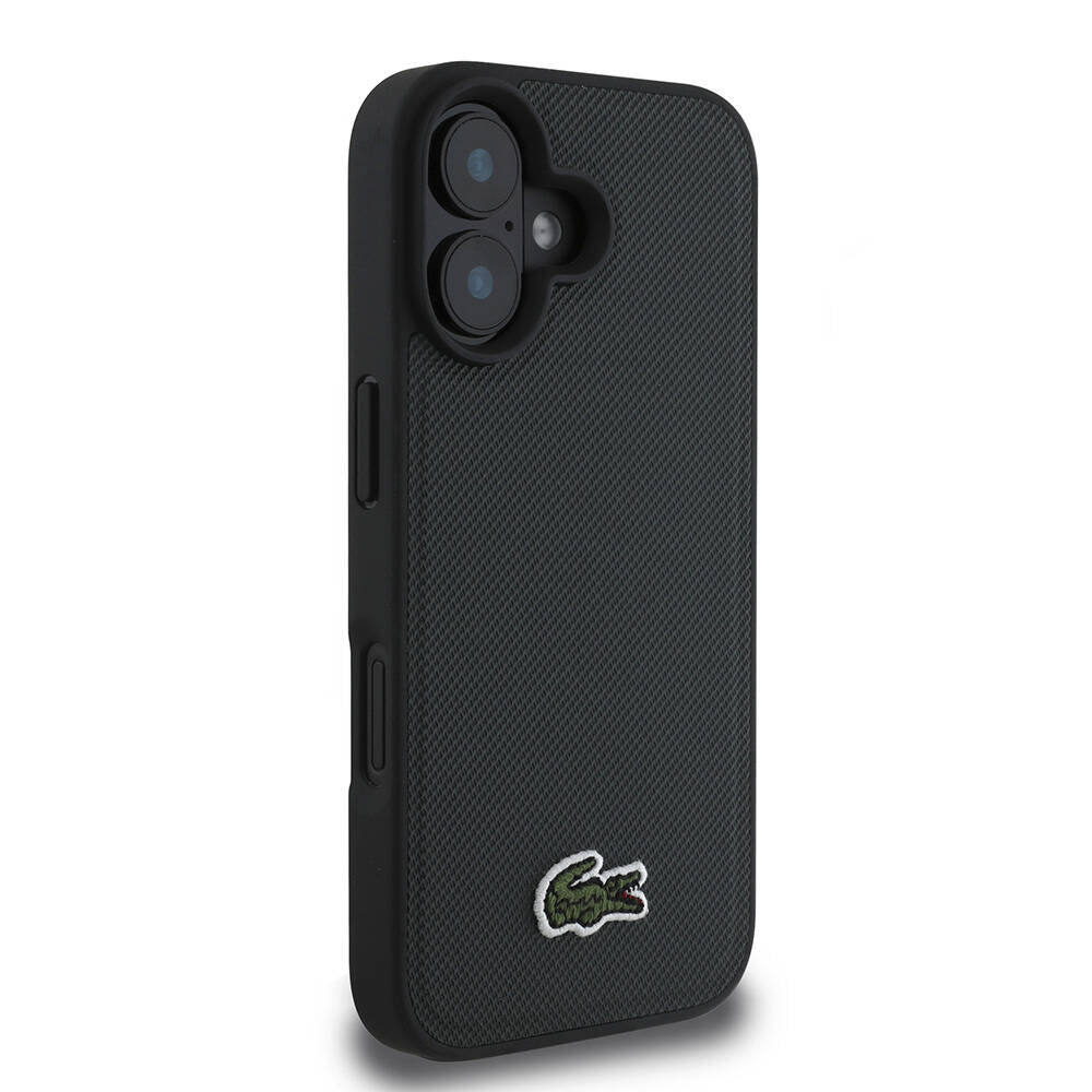 iPhone 16 Kılıf Lacoste Orjinal Lisanslı PU Pike Desenli Arka Yüzey İkonik Timsah Dokuma Logolu Kapak