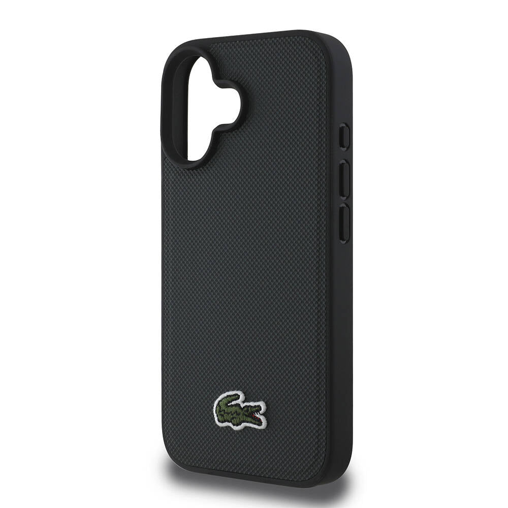 iPhone 16 Kılıf Lacoste Orjinal Lisanslı PU Pike Desenli Arka Yüzey İkonik Timsah Dokuma Logolu Kapak