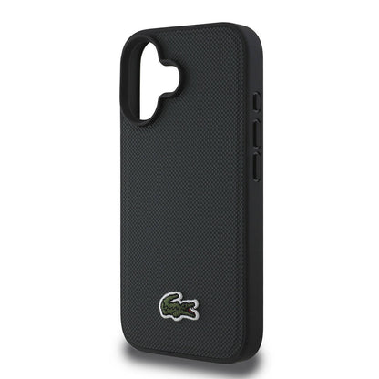 iPhone 16 Kılıf Lacoste Orjinal Lisanslı PU Pike Desenli Arka Yüzey İkonik Timsah Dokuma Logolu Kapak