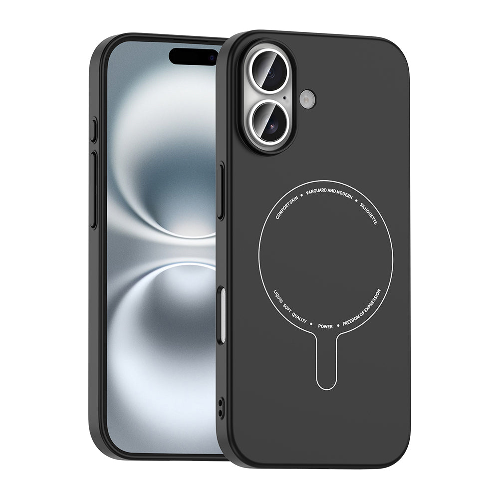 Apple iPhone 16 Kılıf M-Safe Şarj Özellikli Kamera Korumalı Zore Elio Sert PC Kapak
