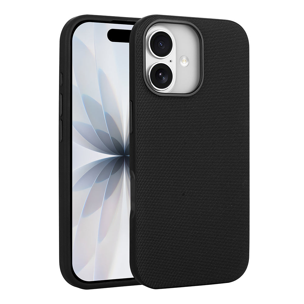 Apple iPhone 16 Kılıf M-Safe Şarj Özellikli Kumaş Tasarımlı Zore Miami Sert PC Kapak