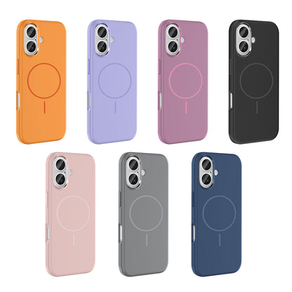 Apple iPhone 16 Kılıf M-Safe Şarj Özellikli Metal Kamera Çerçeveli Zore Edi Silikon Kapak