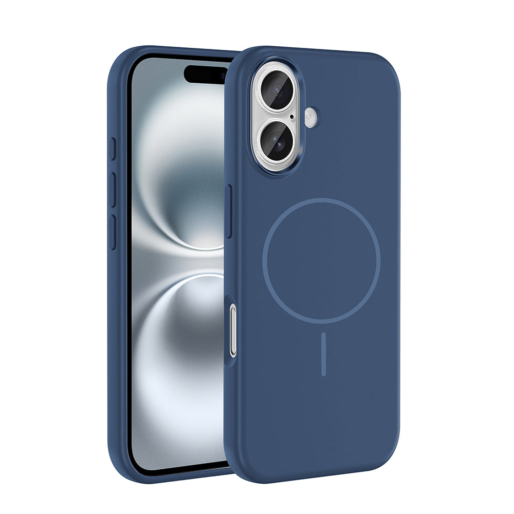 Apple iPhone 16 Kılıf M-Safe Şarj Özellikli Metal Kamera Çerçeveli Zore Edi Silikon Kapak
