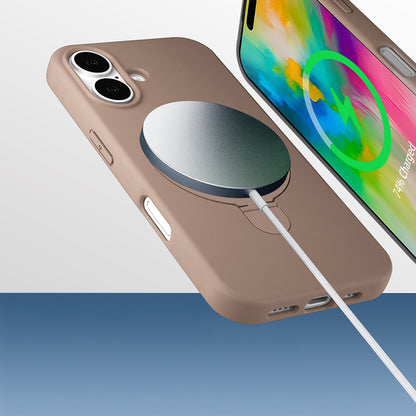 Apple iPhone 16 Kılıf M-safe Şarj Özellikli Standlı Zore Samara Kapak