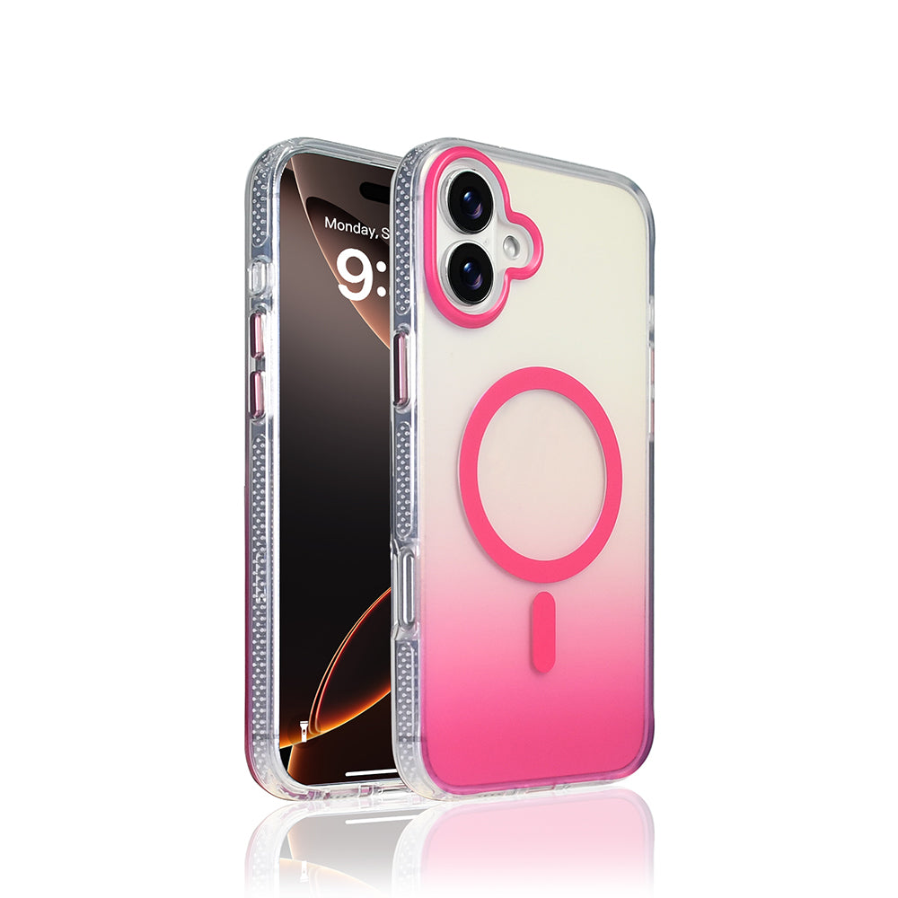 Apple iPhone 16 Kılıf M-safe Şarj Özellikli Transparan Renk Geçişli Zore Toros Kapak