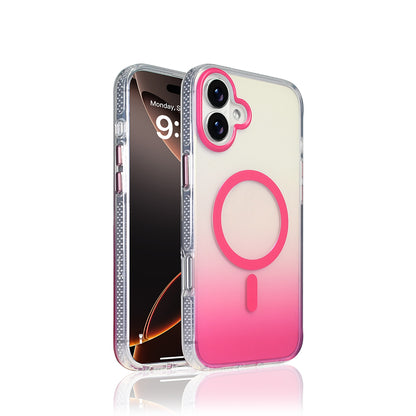 Apple iPhone 16 Kılıf M-safe Şarj Özellikli Transparan Renk Geçişli Zore Toros Kapak