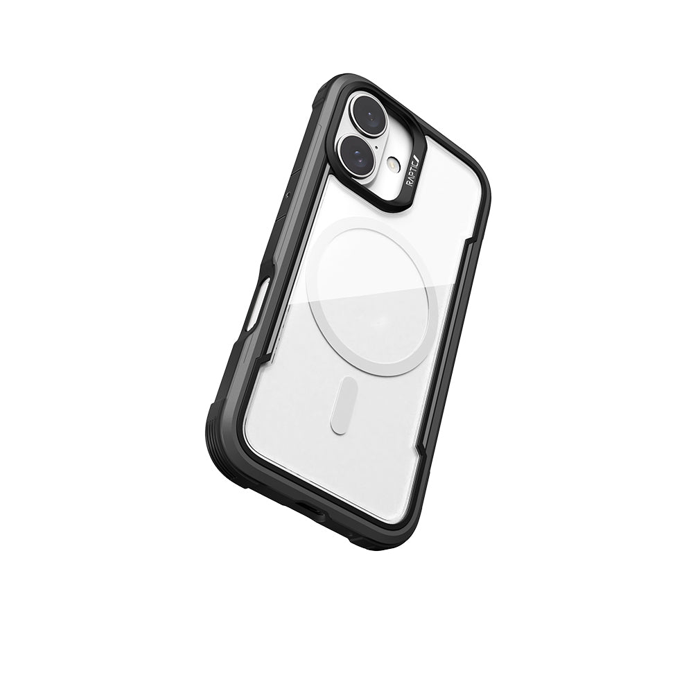 iPhone 16 Kılıf M-safe Şarj Özellikli Airbagli Raptic Shield Serisi Şeffaf Arka Yüzey Kapak