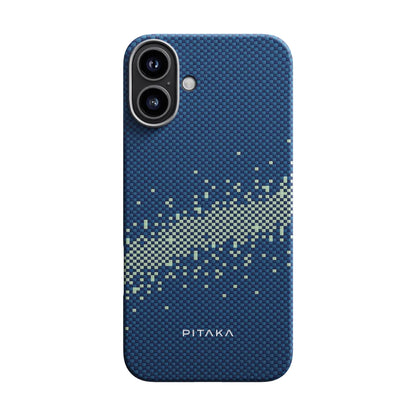 iPhone 16 Kılıf M-safe Şarj Özellikli Aramid Fiber Pitaka Tactile Woven Starpeak Serisi Milky Way Galaxy Kapak