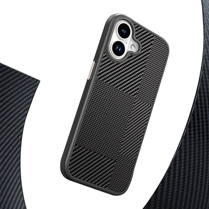 iPhone 16 Kılıf M-safe Şarj Özellikli Karbon Fiber Desenli Mutural Montage Kapak