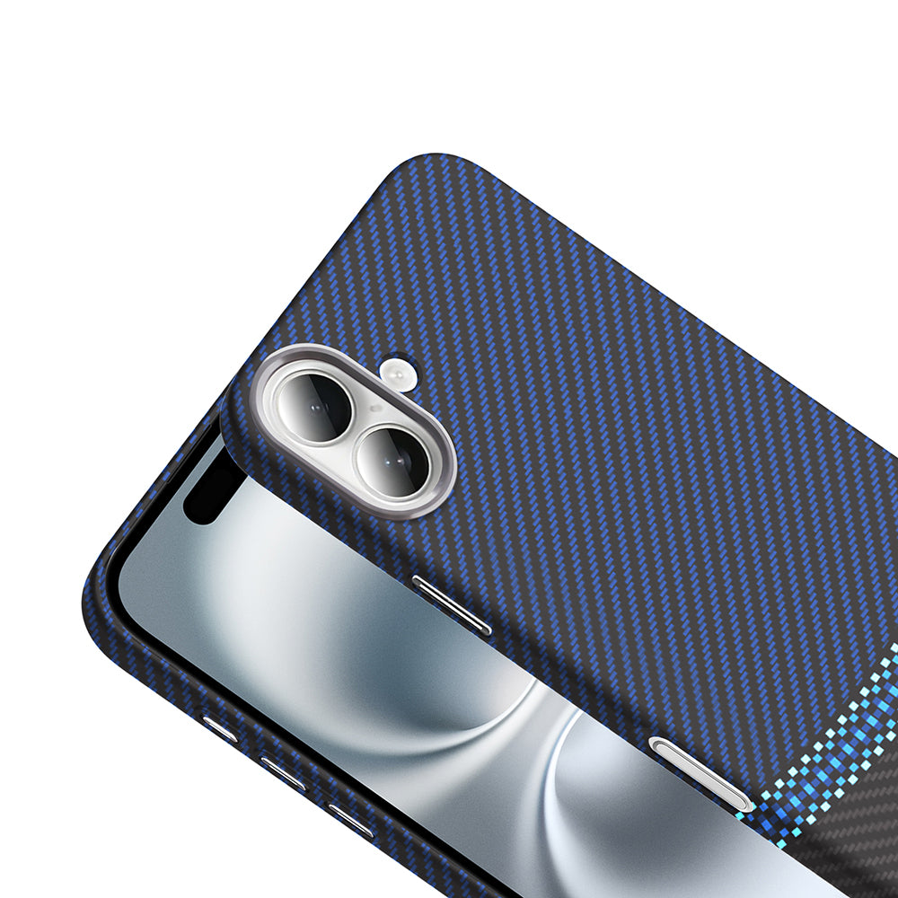 Apple iPhone 16 Kılıf M-safe Şarj Özellikli Karbon Fiber Görünümlü Zore Gros Kapak