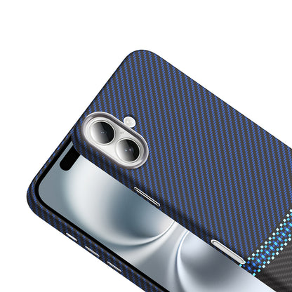 Apple iPhone 16 Kılıf M-safe Şarj Özellikli Karbon Fiber Görünümlü Zore Gros Kapak