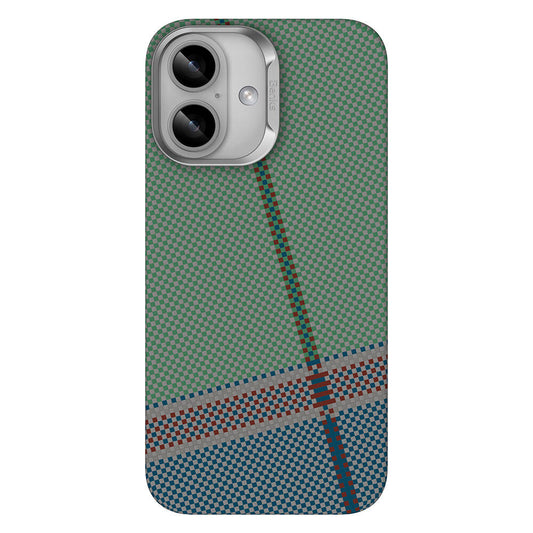 iPhone 16 Kılıf M-safe Şarj Özellikli Karbon Fiber Tasarımlı Benks Passion Green ArmorAir Kevlar Kapak
