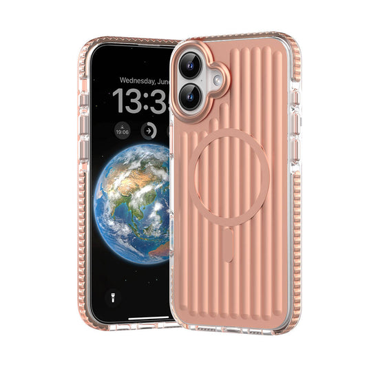 iPhone 16 Kılıf M-safe Şarj Özellikli Oyuklu Tasarım Mutural Bumpy Clear Kapak