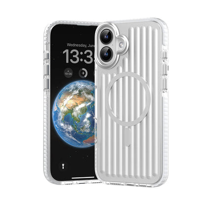 iPhone 16 Kılıf M-safe Şarj Özellikli Oyuklu Tasarım Mutural Bumpy Clear Kapak