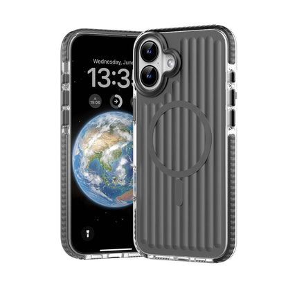 iPhone 16 Kılıf M-safe Şarj Özellikli Oyuklu Tasarım Mutural Bumpy Clear Kapak
