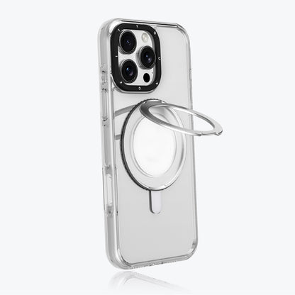 iPhone 16 Kılıf M-safe Şarj Özellikli Parmak Ring Standlı Youngkit Pivot Serisi Kapak