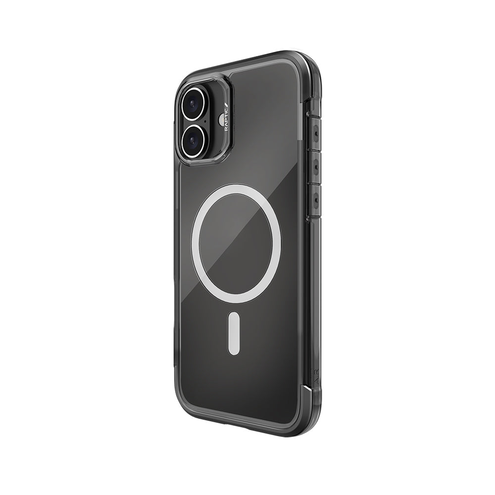 iPhone 16 Kılıf M-safe Şarj Özellikli Raptic Air Serisi Airbag Tasarımlı Metal Köşelikli Şeffaf Kapak