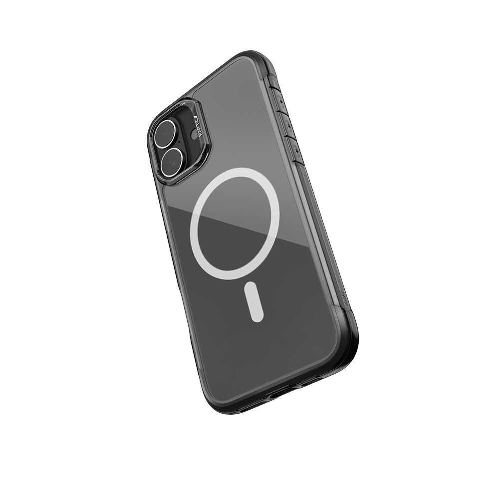 iPhone 16 Kılıf M-safe Şarj Özellikli Raptic Air Serisi Airbag Tasarımlı Metal Köşelikli Şeffaf Kapak