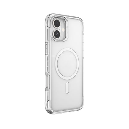 iPhone 16 Kılıf M-safe Şarj Özellikli Raptic Air Serisi Airbag Tasarımlı Metal Köşelikli Şeffaf Kapak