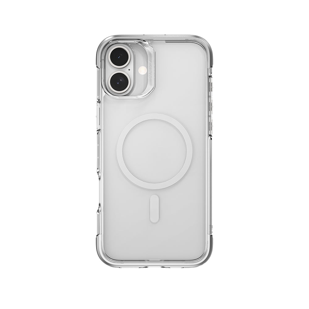iPhone 16 Kılıf M-safe Şarj Özellikli Raptic Air Serisi Airbag Tasarımlı Metal Köşelikli Şeffaf Kapak