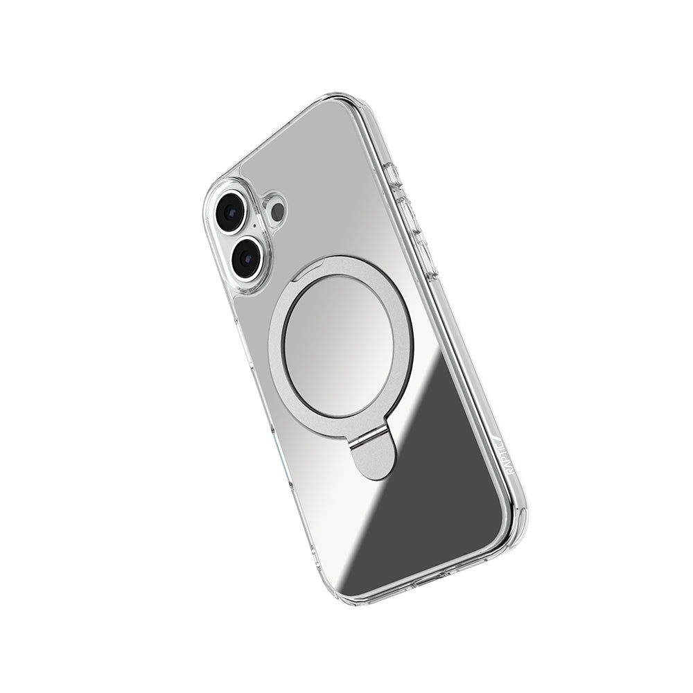 iPhone 16 Kılıf M-safe Şarj Özellikli Raptic Air Stand Serisi Aynalı Arka Yüzey Standlı Kapak