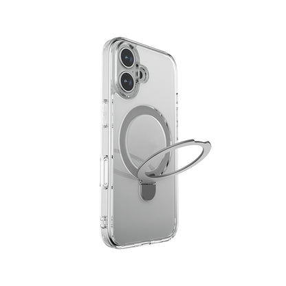 iPhone 16 Kılıf M-safe Şarj Özellikli Raptic Air Stand Serisi Buzlu Transparan Tasarımlı Standlı Kapak