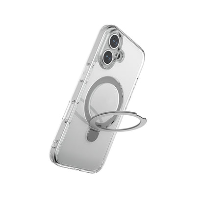 iPhone 16 Kılıf M-safe Şarj Özellikli Raptic Air Stand Serisi Buzlu Transparan Tasarımlı Standlı Kapak