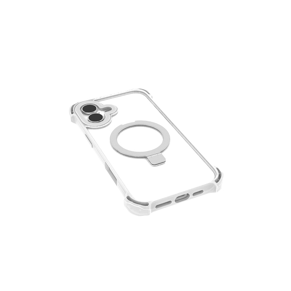 iPhone 16 Kılıf M-safe Şarj Özellikli Raptic Dual Serisi Şeffaf Standlı Kapak