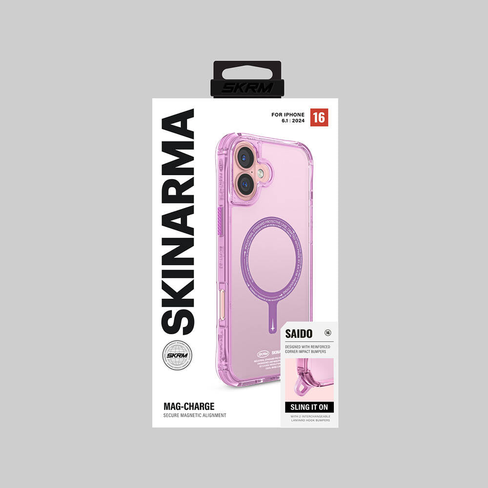 iPhone 16 Kılıf M-safe Şarj Özellikli Şeffaf Airbag Tasarımlı Skinarma Saido Kapak