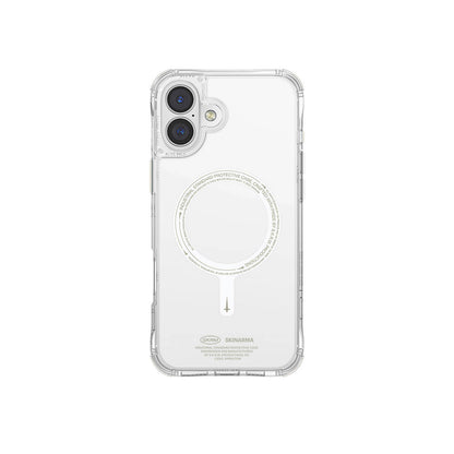 iPhone 16 Kılıf M-safe Şarj Özellikli Şeffaf Airbag Tasarımlı Skinarma Saido Nightglow Kapak