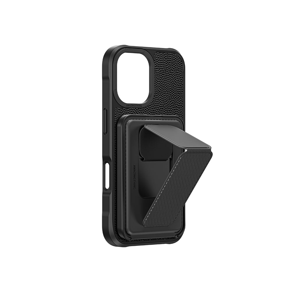 iPhone 16 Kılıf M-safe Şarj Özellikli Standlı Kartlıklı Set Amazingthing Glamour Luxe Serisi Kapak