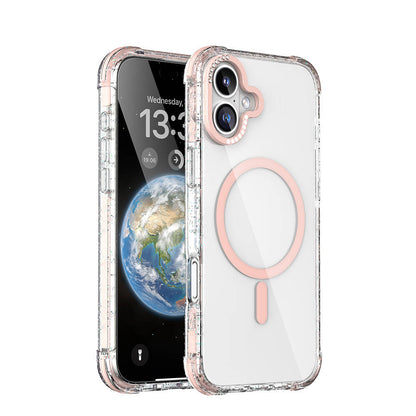 iPhone 16 Kılıf M-safe Şarj Özellikli Taşlı ve Simli Tasarım Mutural Blink Kapak