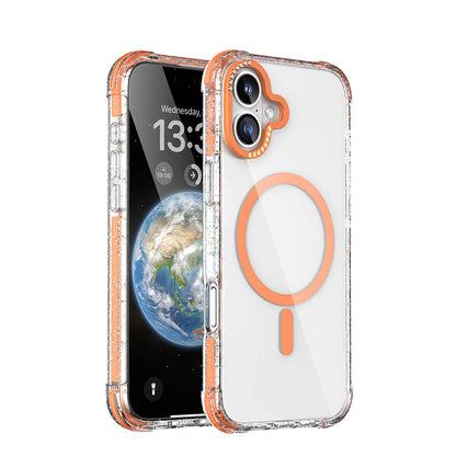 iPhone 16 Kılıf M-safe Şarj Özellikli Taşlı ve Simli Tasarım Mutural Blink Kapak