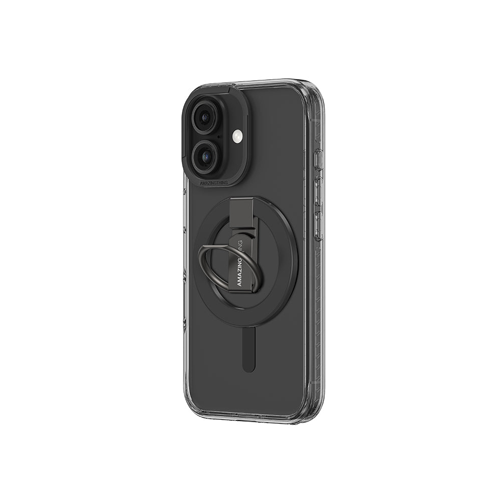 iPhone 16 Kılıf M-safe Şarj Özellikli Yüzük Standlı Amazingthing Titan Pro Serisi Kapak